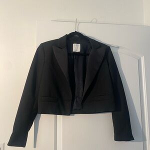 Sandro Elegant Black Cropped Blazer